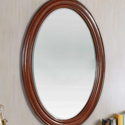 Loire Oval Antique Style Mahogany Wall Mirror-Antique Mirror-Chic Concept