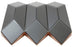 Origami Three Dimensional Black Glass Wall Mirror