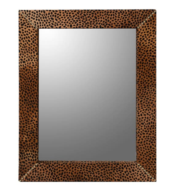 Leopard Leather Wall Mirror