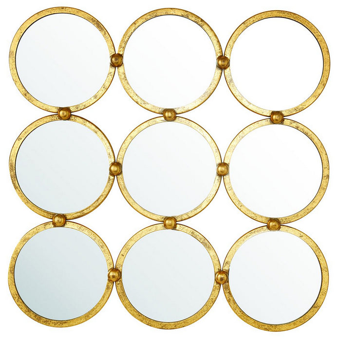 Bradbury Antique Gold 9 Circles Wall Mirror