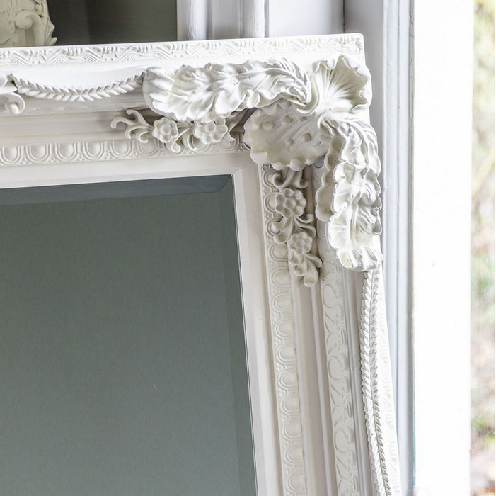 Carved Louis Cream Rectangular Wall Mirror