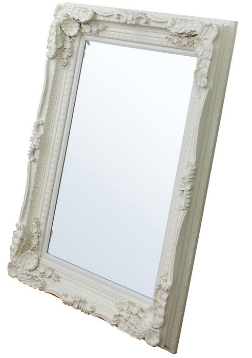 Carved Louis Cream Rectangular Wall Mirror