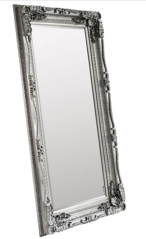 Carved Louis Silver Leaner Mirror