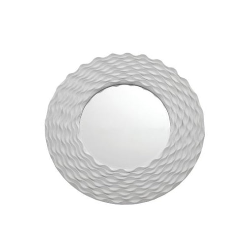 Modern Croome White Round Wall Mirror