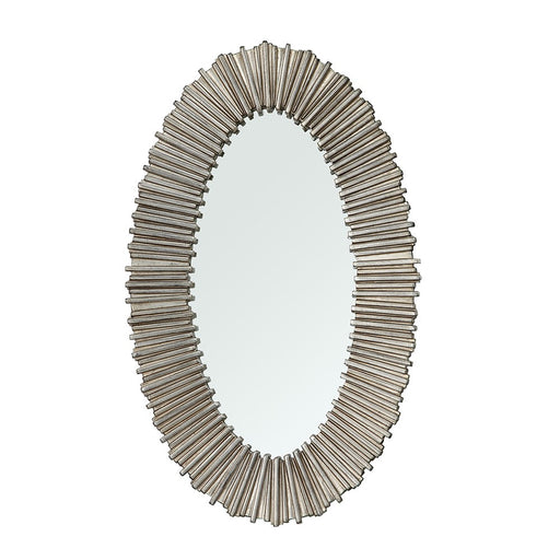 Dagny Distressed Silver Oval Wall Mirror