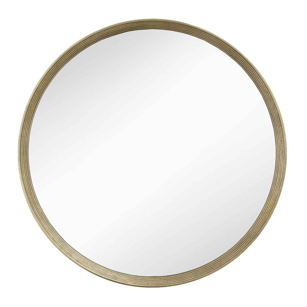 Foyle Distressed Gold Round Wall Mirror