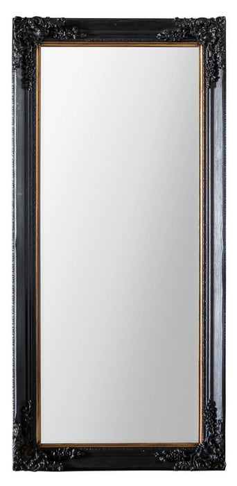 Harrelson Antique Black Modern Bevelled Full Length Leaner Mirror