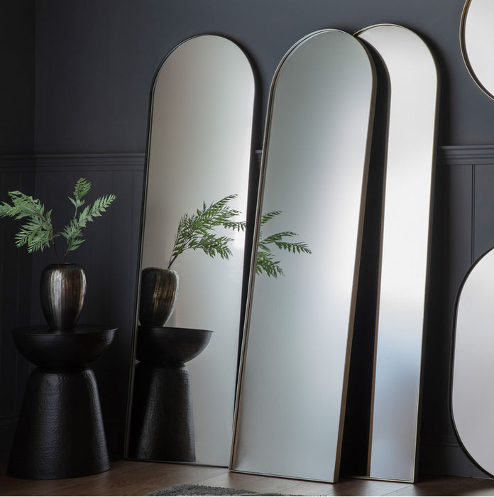 Hurston Black Modern Arched Leaner Mirror