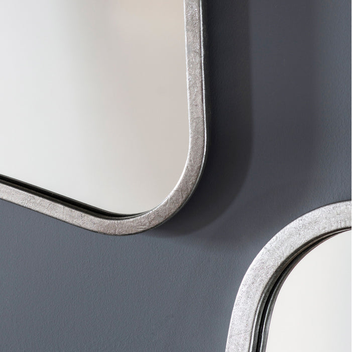 Kurva Silver Modern Rectangle Wall Mirror