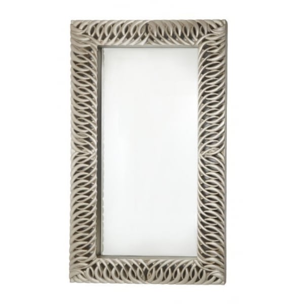 Modern Louen Silver Leaf Rectangular Wall Mirror