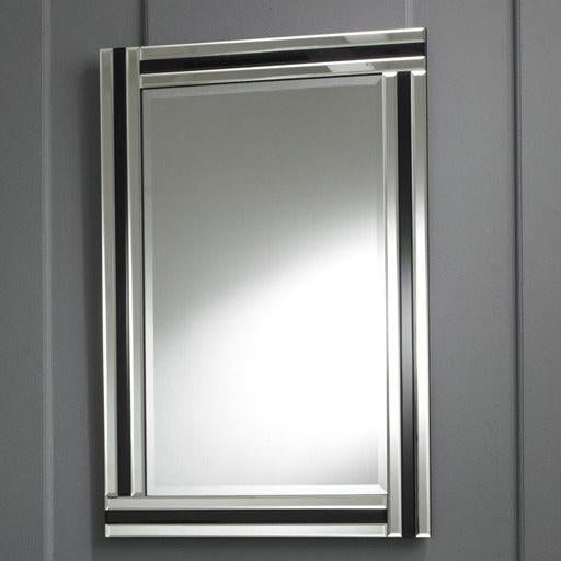 Modern Black & Clear Rectangular Strip Wall Mirror-Art Deco Mirror-Chic Concept