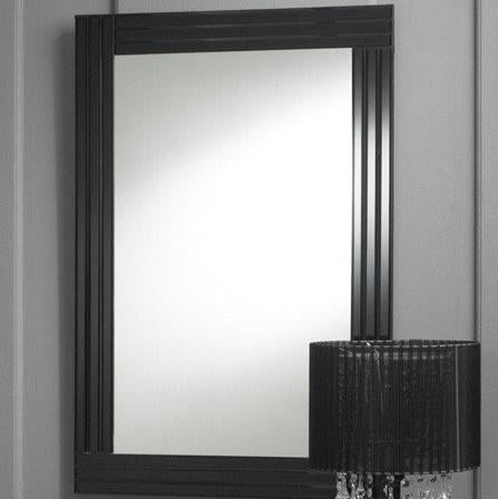 Modern Rectangular Black Triple Bevelled Bordered Wall Mirror-Art Deco Mirror-Chic Concept