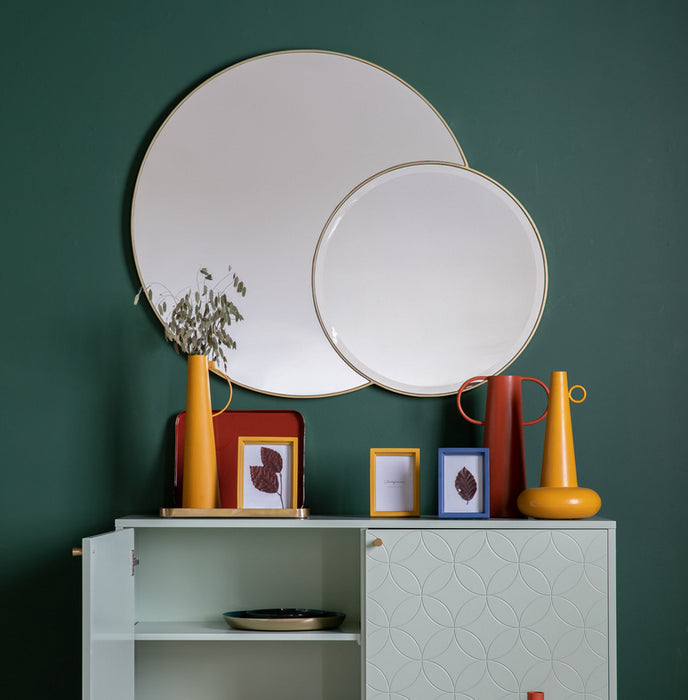 Ostia Champagne Modern Circular Wall Mirror