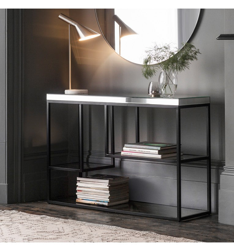 Black Pippard Mirrored Console Table