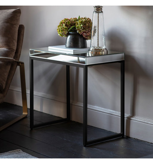 Black Pippard Mirrored Side/Lamp Table