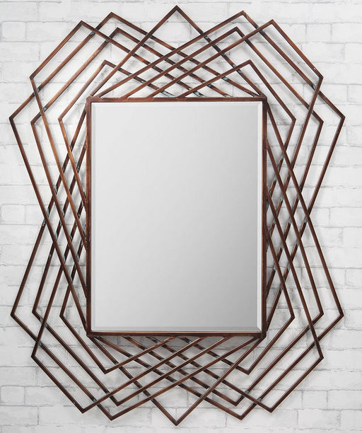Specter Geometric Frame Copper Mirror