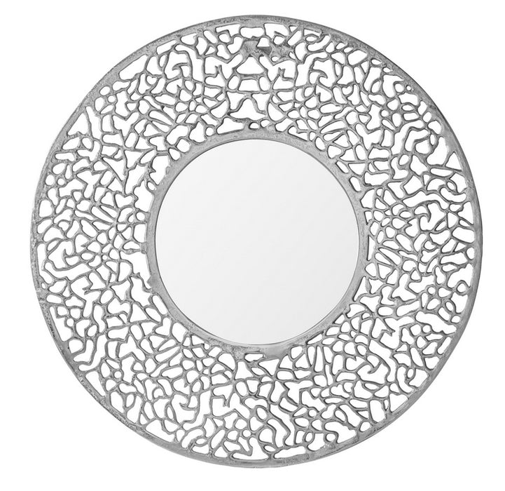 Verdant Silver Large Round Wall Mirror