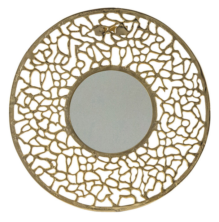 Verdant Gold Small Round Wall Mirror