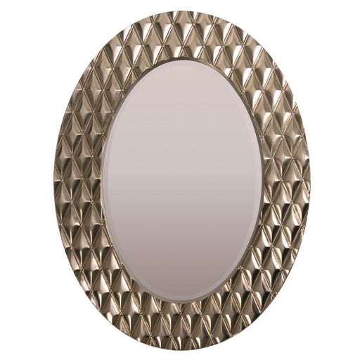 Modern Avila Champagne Silver Oval Wall Mirror