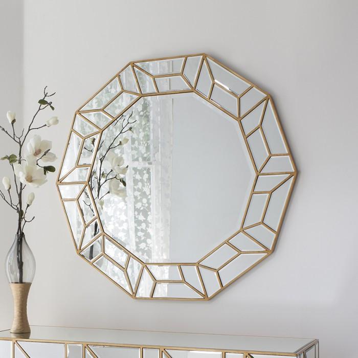 Celeste Modern Artistic Decagon Wall Mirror-Art Deco Mirror-Chic Concept