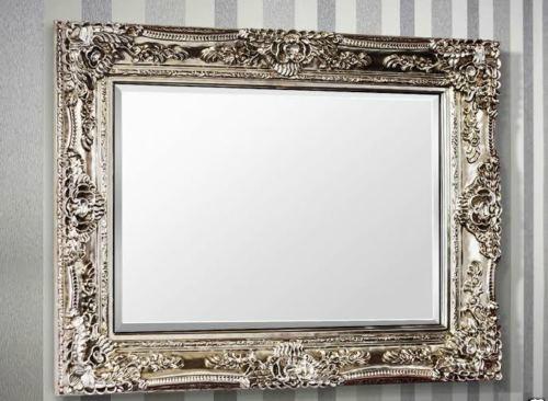 Rectangular Rocco Silver Ornate Wall Mirror-Ornate Mirror-Chic Concept
