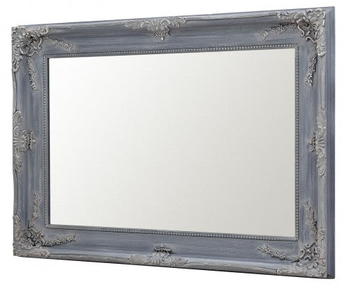 Charles Boroque Style Grey Rectangular Wall Mirror