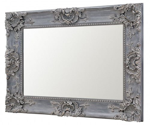 Louis Boroque Style Grey Rectangular Wall Mirror