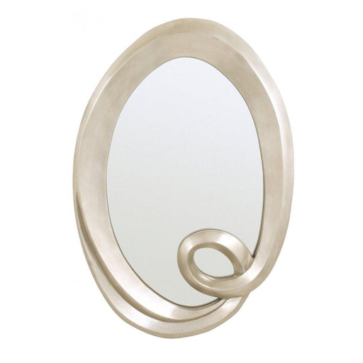 Swirl Oval Antique Silver Wall Mirror-Art Deco Mirror-Chic Concept