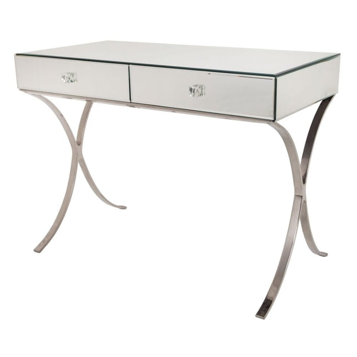 Sovana Ice Ivory Glass 2 Drawer Console/Dressing Table