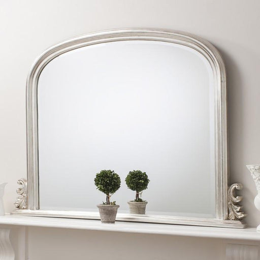 Thornby Contemporary Overmantle Wall Mirror Silver-Overmantle Mirror-Chic Concept